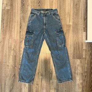 Blue Denim Cargo Jeans